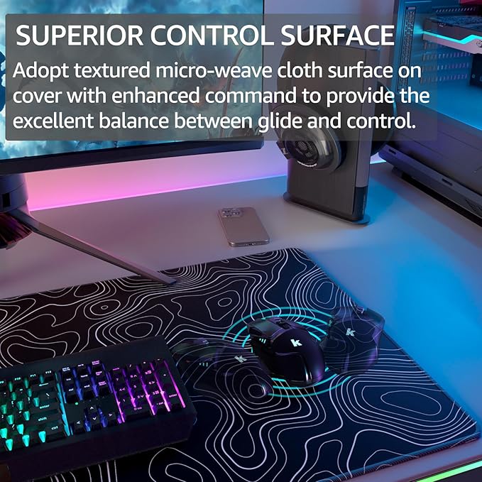 KTRIO Large Gaming Mouse Pad Desk Mat, Superior Micro-Weave Cloth, Non-Slip - Image 2