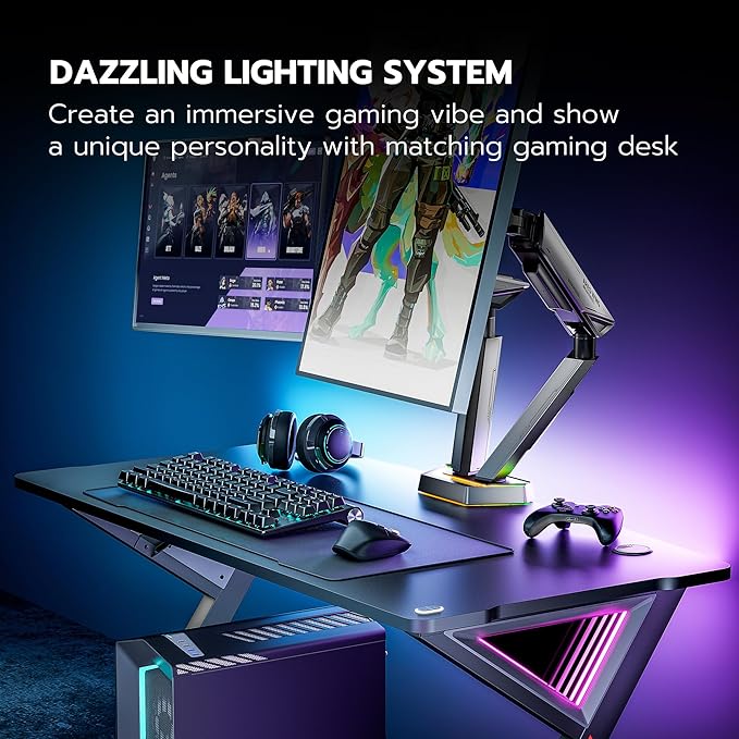 ARES WING RGB Dual Monitor Arm for 17-38" Ultrawide Screens, Holds 35.2lbs - Image 7
