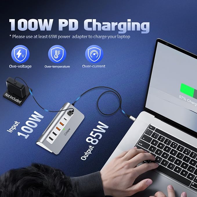 USB C Hub 10Gbps, 9-in-1 USB 3.2 Hub - Image 6