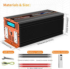 5000W Pure Sine Wave Power Inverter 12V DC to 110V 120V Converter - Image 7