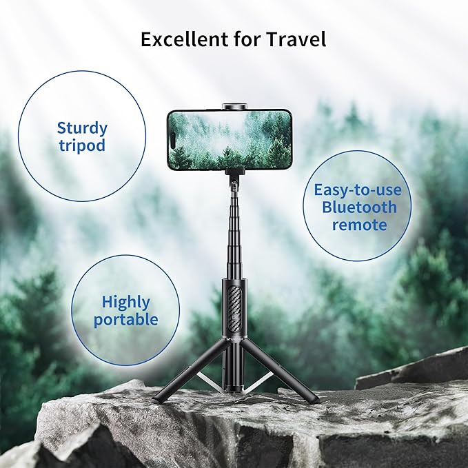 ATUMTEK Selfie Stick Tripod, Extendable 3 in 1 Aluminum Bluetooth Selfie Stick - Image 6