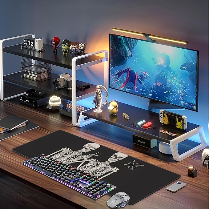 Human Skeletons Best Friends Desk Mat, Large Gothic Human Skeleton Gaming - Image 6