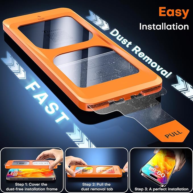 TOCOL for iPhone 16 Pro Screen Protector 9H Hardness Military Grade - Image 3