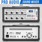 PyleUsa 8 Channel Bluetooth Stage Powered Mixer, 800 Watt Pro Audio Sound Mixer - Image 2