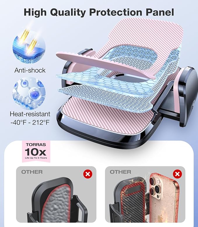 TORRAS Pink Phone Holders for Your Car【True Military-Grade & Strongest Suction】 - Image 6