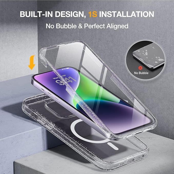 Miracase Magnetic for iPhone 14 Case 6.1", Full-Body Protective Bumper 14 Phone - Image 6