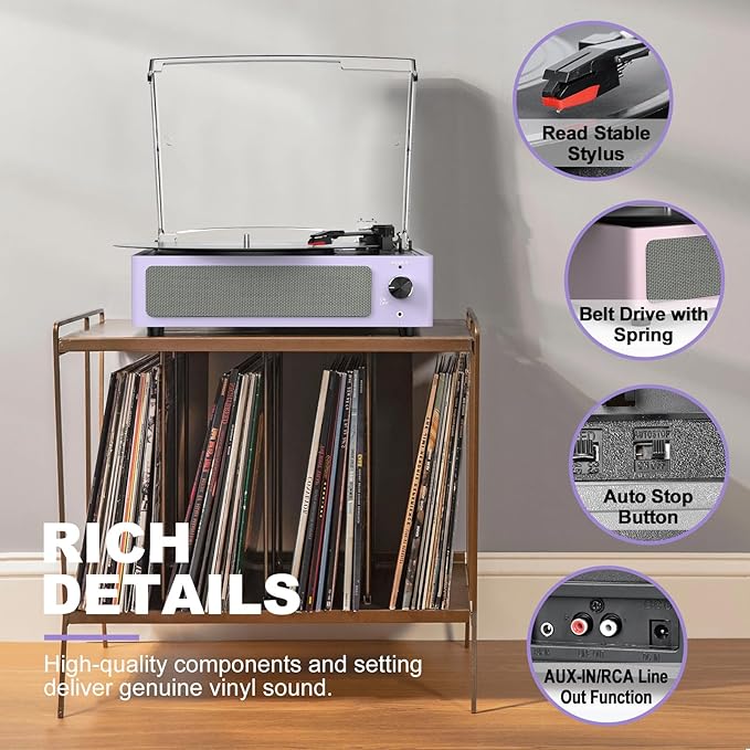 Record Player for Vinyl All-in-one Turntable - Image 5