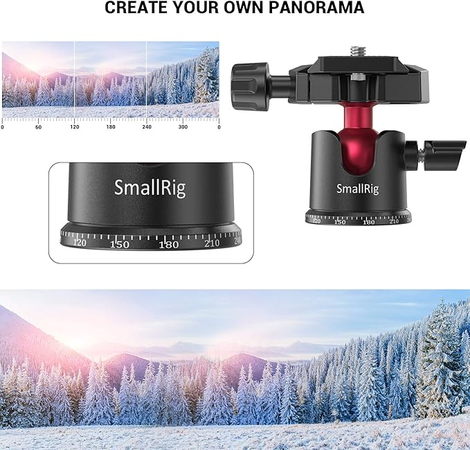 SmallRig Mini Ball Head, Tripod Head Camera 360° Panoramic - Image 8