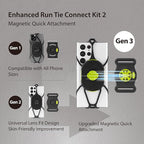 BONE Run Tie Connect Kit 2 Magnetic, Magnetic Running Phone Holder, Detachable - Image 5