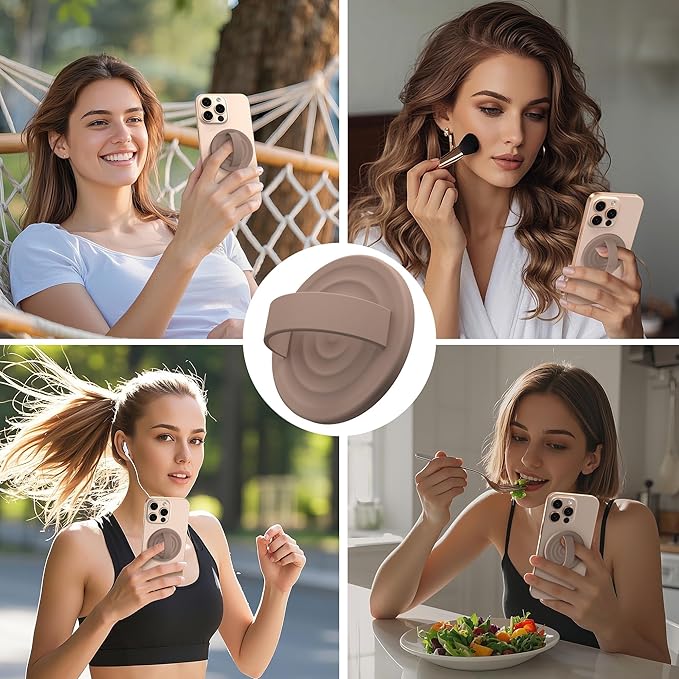 Magnetic Phone Ring Grip Holder, Silicone Finger Loop Grip, Compatible - Image 2
