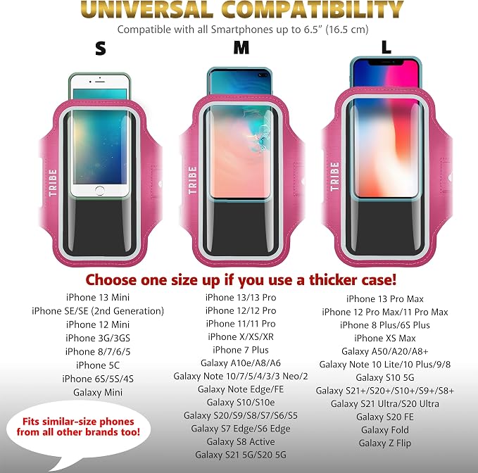 TRIBE Water Resistant Cell Phone Armband Case Running Holder - Image 5