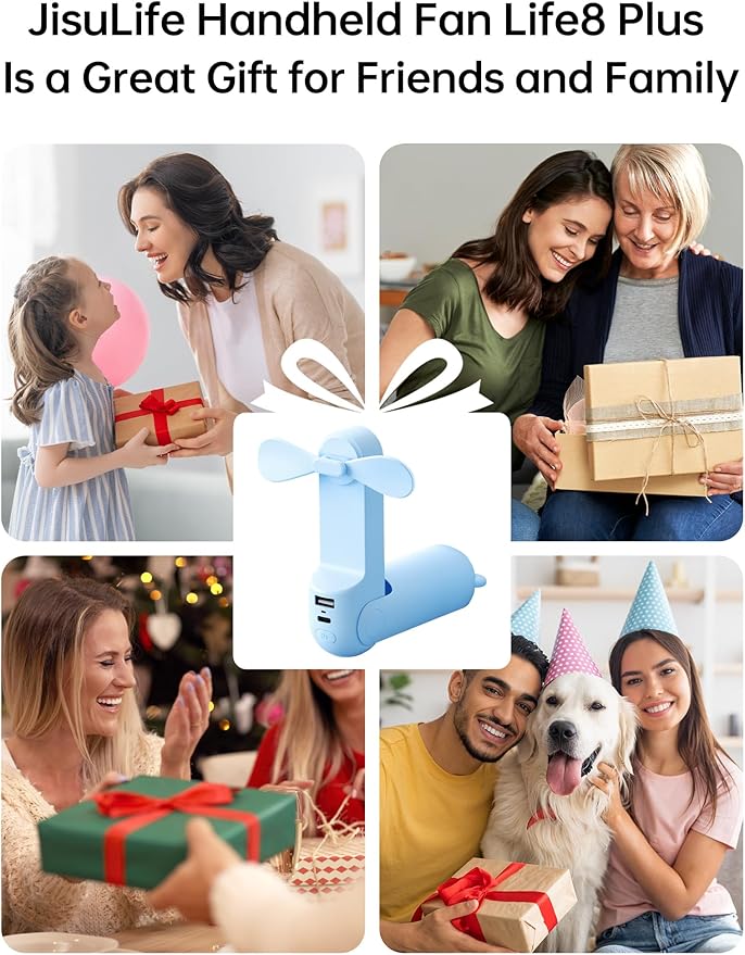 JISULIFE Handheld Fan with 4500 mAh Powerbank Max 37 Hours Runtime, Pocket - Image 8