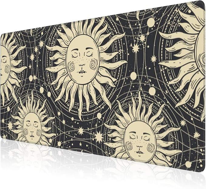 Mouse Pad, Large Golden Sun by NIYLYNSYN