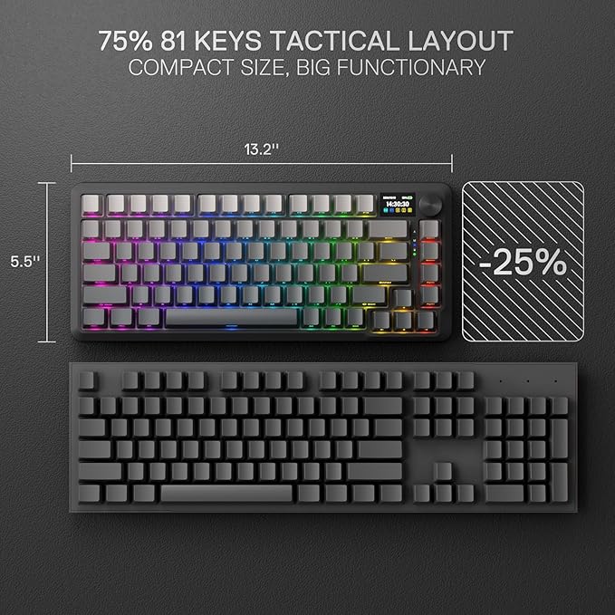 Redragon K724 PRO Wireless Gasket Gaming Keyboard w/Hype 1.14’’ TFT Screen & - Image 8