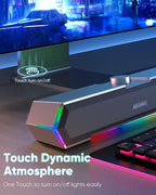 LENRUE G11 Computer Speakers for Desktop, Touch Lights PC Speakers - Image 3