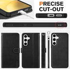 TUCCH Wallet Case for Galaxy S25, Removable 2 in 1 RFID Blocking Wrist Strap - Image 8