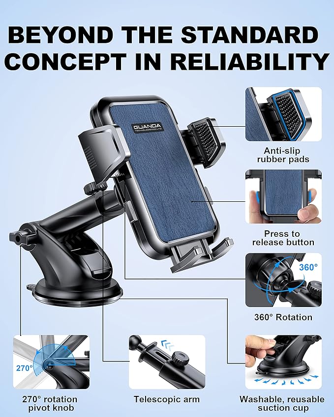 2025 Upgrade Car Phone Holder Mount, Universal Window Cell Phone Car Mount - Image 6