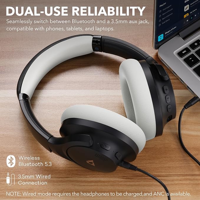 1Mii Y8+ Noise Cancelling Headphones Bluetooth, Wireless LDAC Hi-Res Audio - Image 8
