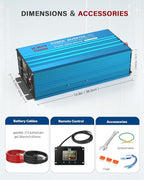 1500 Watt Inverter Pure Sine Wave DC 12V to 110V AC Power Inverters - Image 7