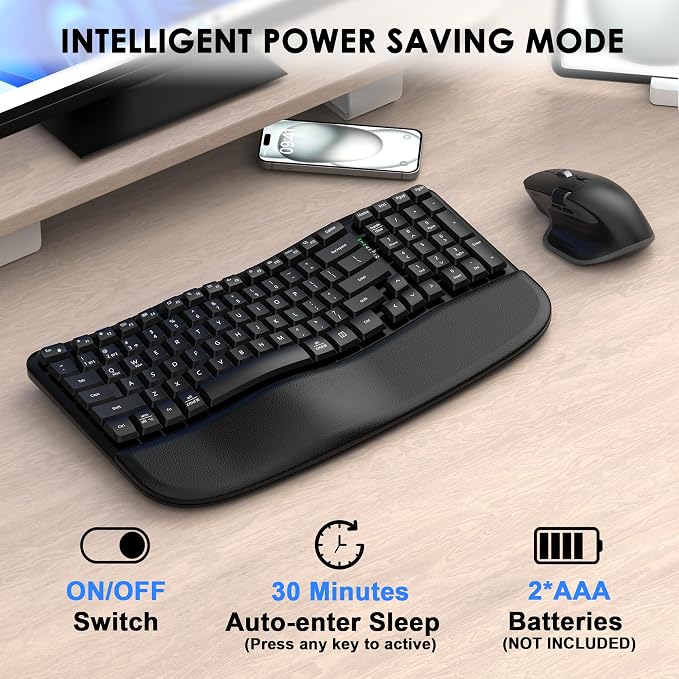Ergonomic Keyboard and Mouse Combo - Image 5