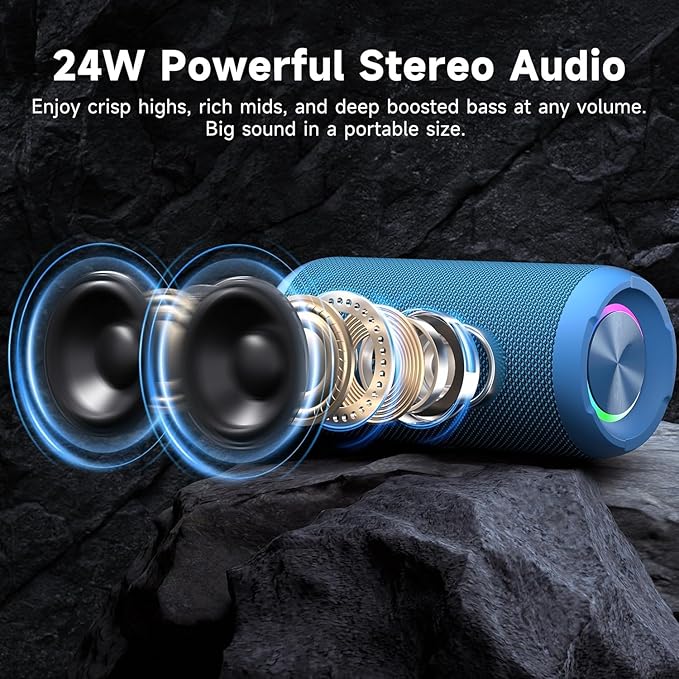 Ortizan Portable Bluetooth Speakers, IPX7 Waterproof Wireless Speaker - Image 2