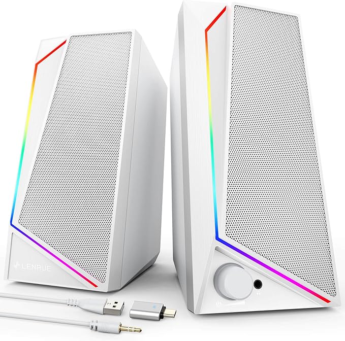 LENRUE Computer Speakers, USB/USB-C Powered PC Speakers by LENRUE