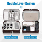 SELLYFELLY Electronics Travel Organizer, Double Layer Cable Organizer Bag - Image 3