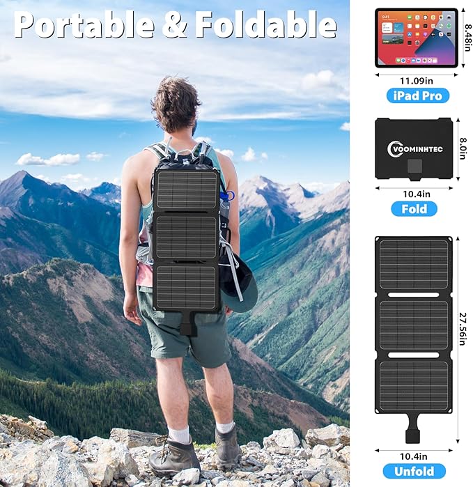 20W Portable Foldable ETFE Solar Panel Charger 5V USB-A*2 Lightweight IP67 - Image 5
