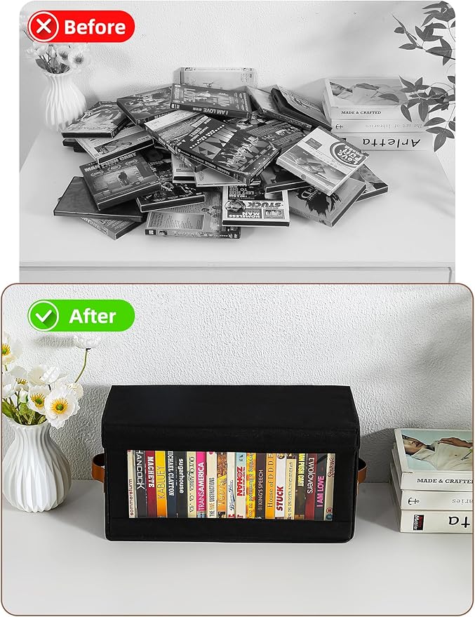 4 Packs DVD Storage Box with Visible Window, Dustproof DVD Case Holder - Image 3