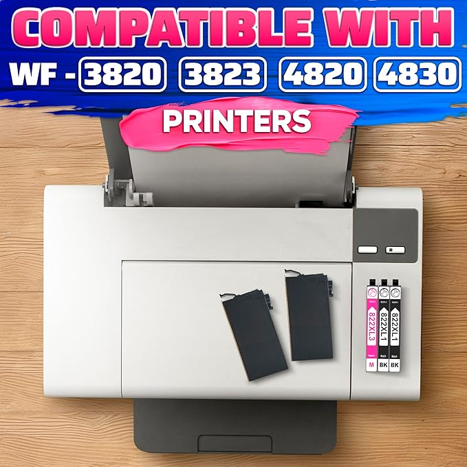Reluen 5-Pcs 822XL Printer Ink Cartridges – High Capacity 2 Black & 3 Standard - Image 7