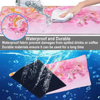 Mouse Pad, Large Pink Sakura and Butterfly Desk Mat, Extended Non-Slip Gaming - Image 4