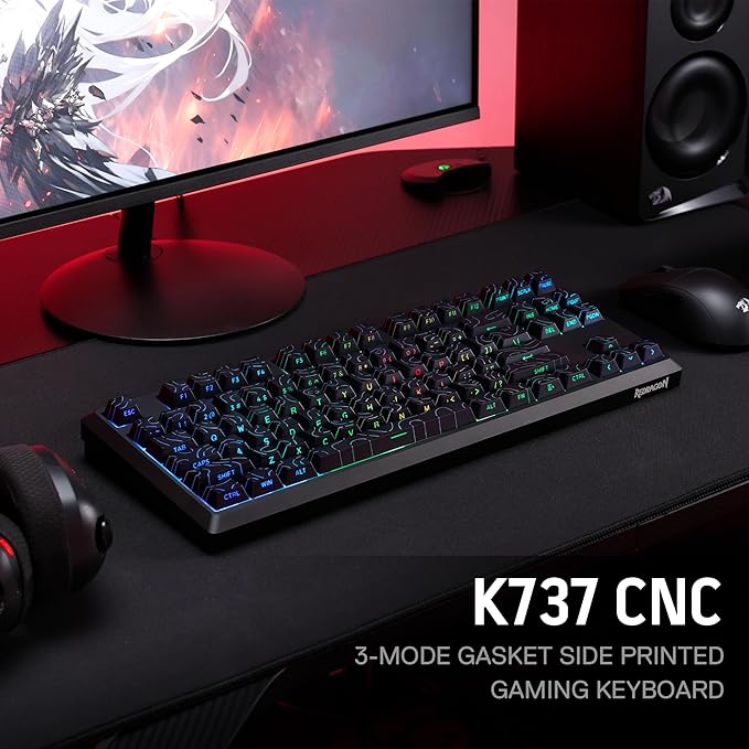 Redragon K737 PRO Wireless 87 Keys Gasket Gaming Keyboard, 80% Premium CNC - Image 9