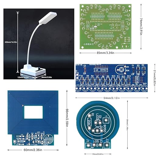 Soldering Practice Kit 5-in-1 DIY Classic Desk Lamp, Square Metal Detector - Image 5