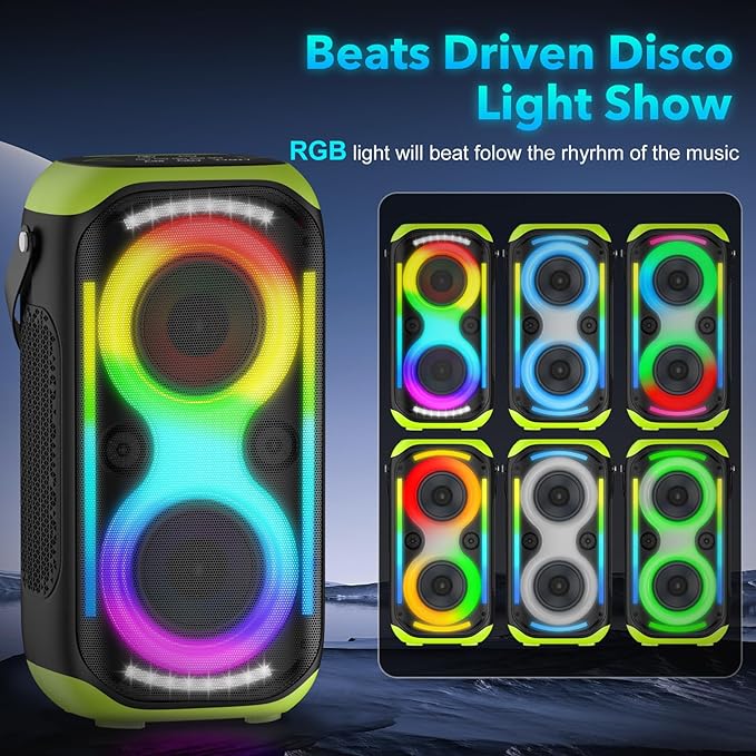 Bluetooth Speaker 160W Loud Wireless Boombox Portable Big Powerful Deep Bass - Image 5