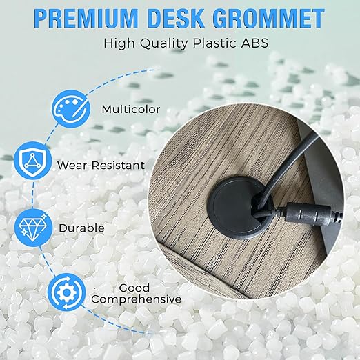 Desk Grommet 2-1/16", Desk Cord Hole Cover, Cable Grommet ABS Plastic, Desk - Image 2