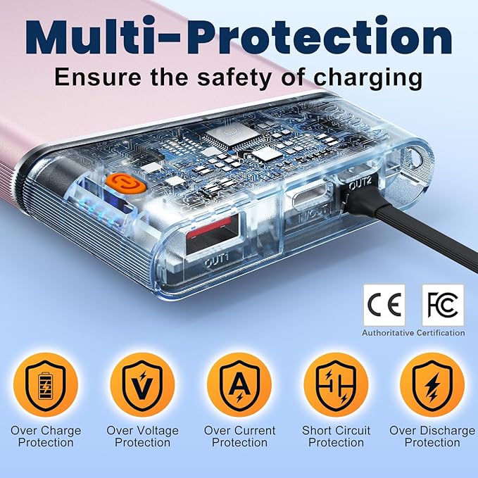 Aaoyun Portable Charger Power Bank, 10000mAh 22.5W PD Fast Charging Powerbank - Image 8