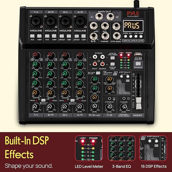 Pyle 8 Channel Studio Mixer - Image 3