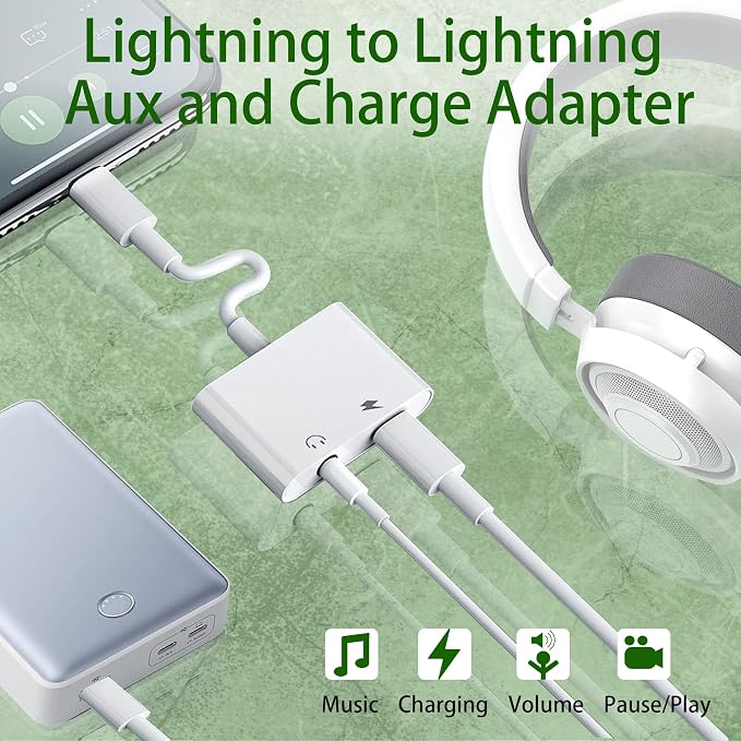 3 Pack Lightning to 3.5mm Headphone Jack Adapter, 2 in 1 Dongle Adapter Aux - Image 4