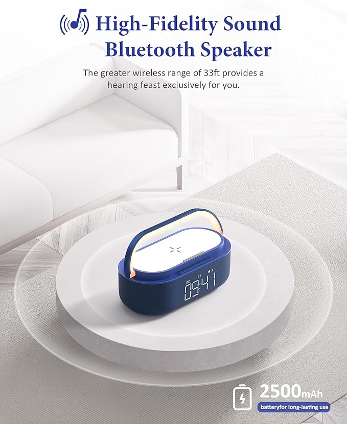 COLSUR 6-in-1 Bluetooth Speaker Alarm Clock - Image 2