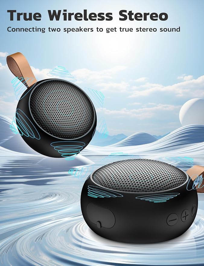 Portable Bluetooth Speaker, IPX7 Waterproof Small Shower Speaker Wireless - Image 7