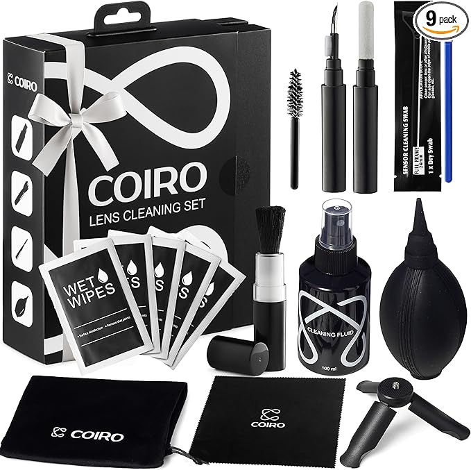 Camera Lens Cleaning Kit for DSLR and Sensitive Electronics, 9-in-1 Lens by CCoiro
