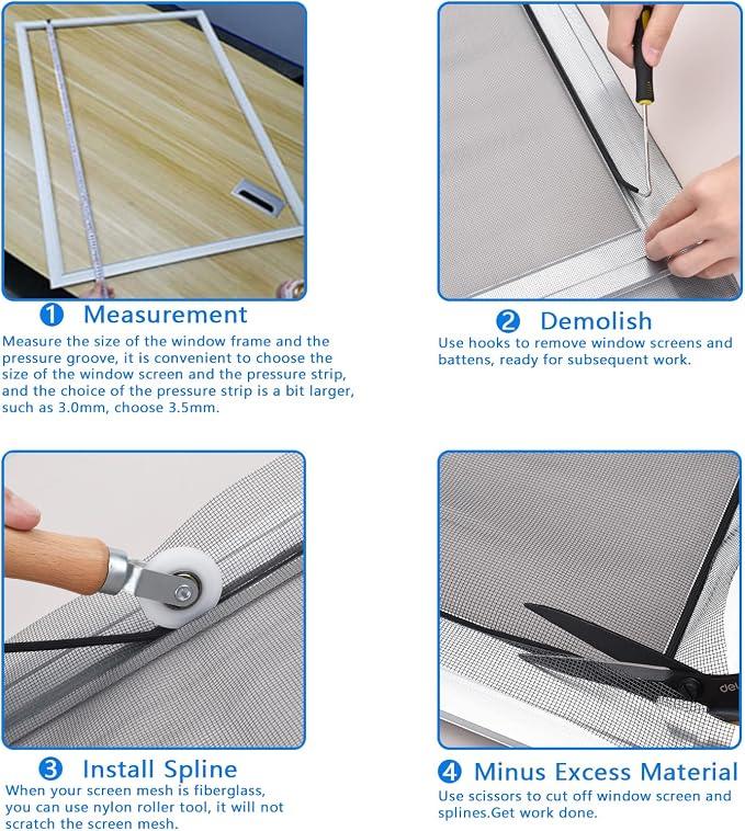 BAYTORY Window Screen Repair Kit, Nylon Roller Tool - Image 7