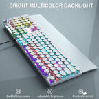 AULA F2088 Typewriter Style Mechanical Gaming Keyboard, Rainbow LED Backlit - Image 4