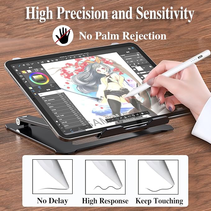 Stylus Pens for Touch Screens POM Tip Magnetic iPad Pencil Rechargeable Tablet - Image 6