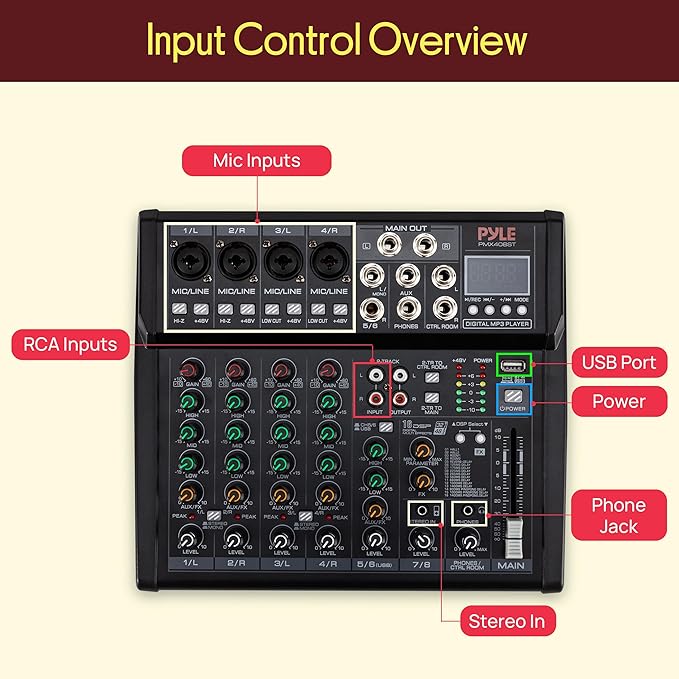 Pyle 8 Channel Studio Mixer - Image 7