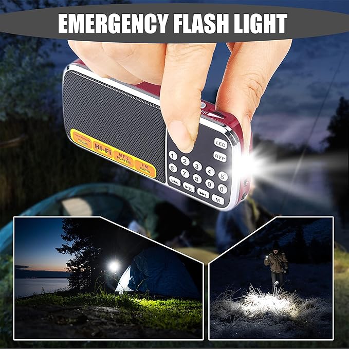 Leting Portable AM/FM Radio and MP3 Speaker, Mini Rechargeable Radio - Image 6