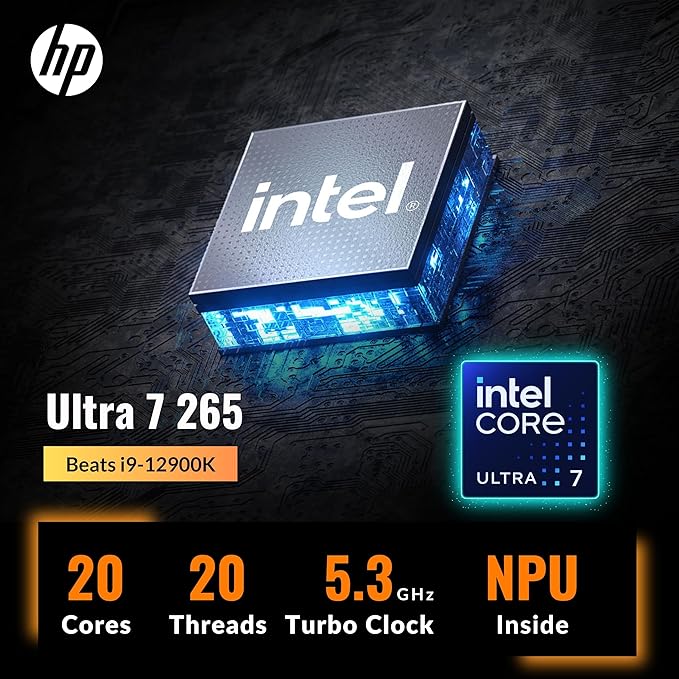 HP OmniDesk Desktop AI Ready PC, Intel Ultra 7 265, Prebuilt Business Tower - Image 3