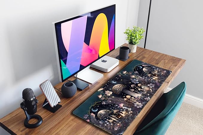 Cute Dark Mushroom Moon Night Mouse Pad XL Extended Gaming Mat - Image 6