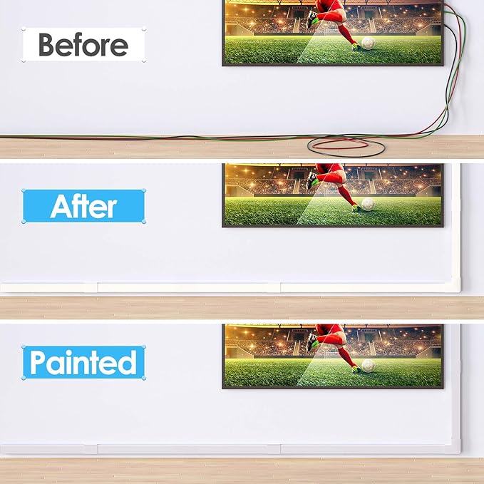 Yecaye Large Cord Hider for 3-4 Wires, Paintable Cord Cover Wall Cable - Image 5