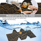 Golden Mountain and Moon Desk Mat, Large Luxury Gold Line Art Gaming Keyboard - Image 4